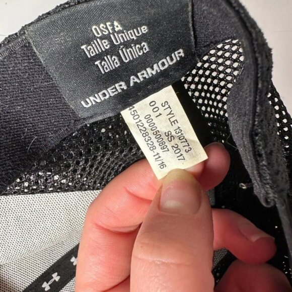 Under Armour Gray and Black Hat with Green and Yellow Logo - Picture 4 of 7